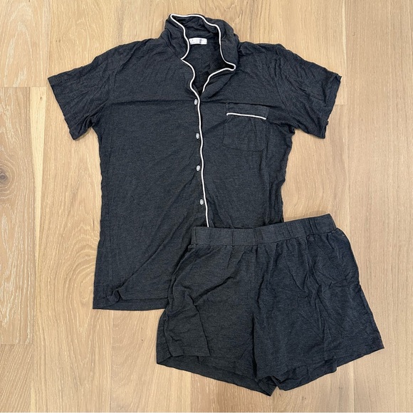 Ekouaer Cotton Pajamas Short Sleeve Pjs Set Button Down Sleepwear Loungewear - Picture 2 of 10